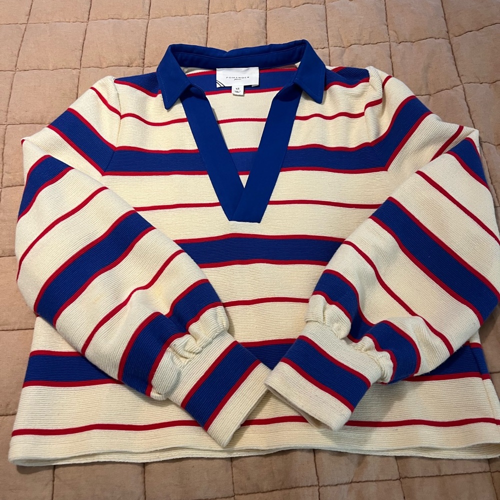 Pomander Place Bradley Knit Polo, Size XS.